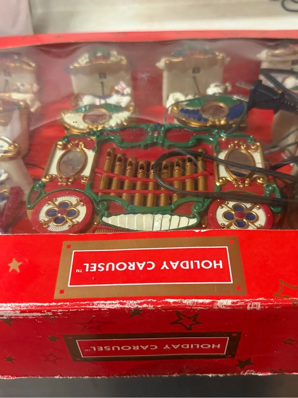 1992 Mr Christmas Holiday Carousel 6 Horses Calliope Organ 21 Songs Works VTG